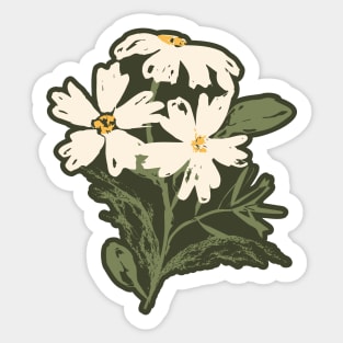 Three flowers on green background Sticker